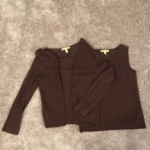 Sigrid Olsen Small brown cardigan set